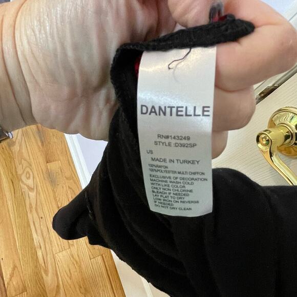 Dantelle evening blouse black sequins sleeveless chiffon 1X - Picture 7 of 7